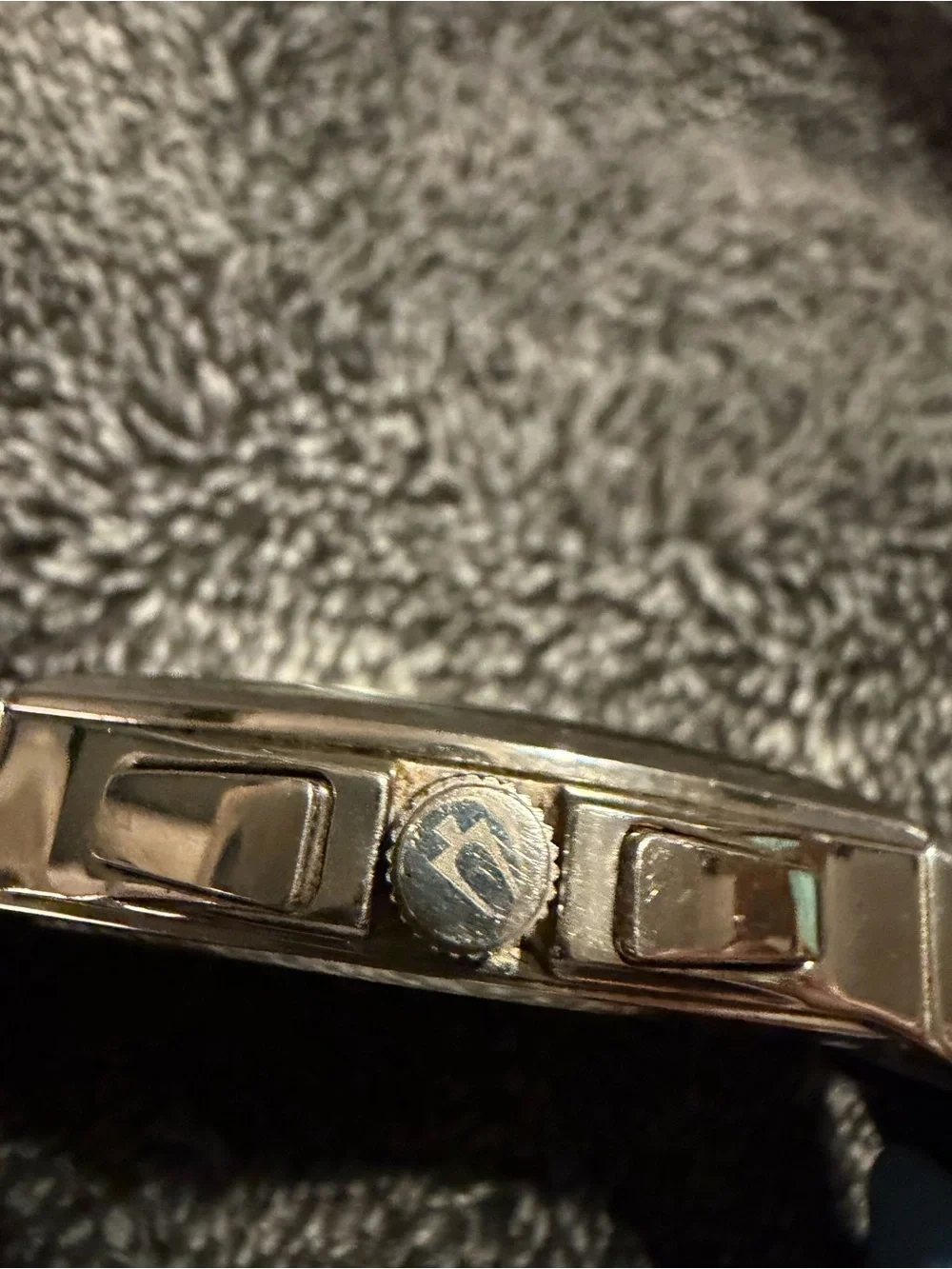 Bulova Silver-Toned Dial Watch with Black Strap